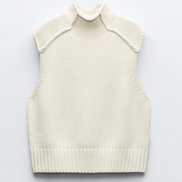 Zara  cozy sleeveless autumn winter sweater size S - Picture 2 of 2